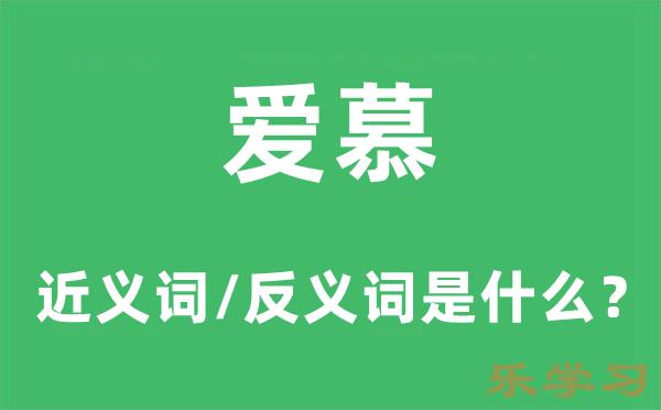 爱慕的近义词和反义词是什么-爱慕是什么意思?