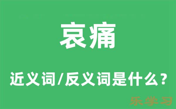 哀痛的近义词和反义词是什么-哀痛是什么意思?