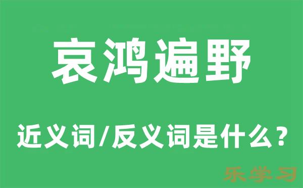 哀鸿遍野的近义词和反义词是什么-哀鸿遍野是什么意思?