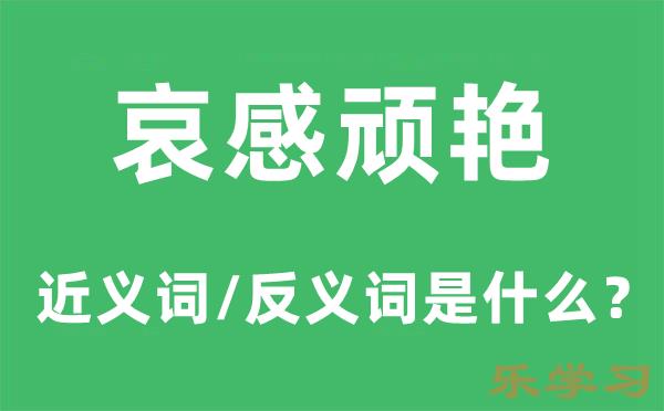 哀感顽艳的近义词和反义词是什么-哀感顽艳是什么意思?