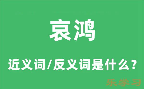 哀鸿的近义词和反义词是什么-哀鸿是什么意思?