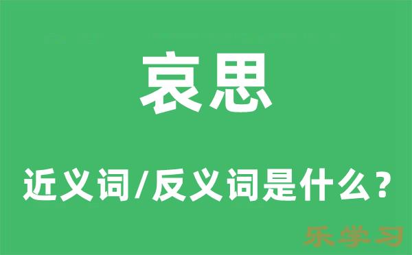 哀思的近义词和反义词是什么-哀思是什么意思?