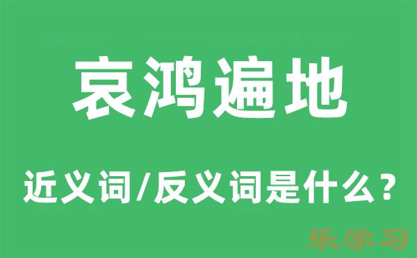 哀鸿遍地的近义词和反义词是什么-哀鸿遍地是什么意思?