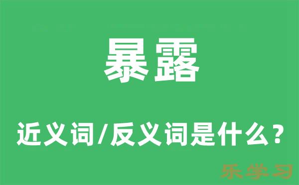 暴露的近义词和反义词是什么-暴露是什么意思?