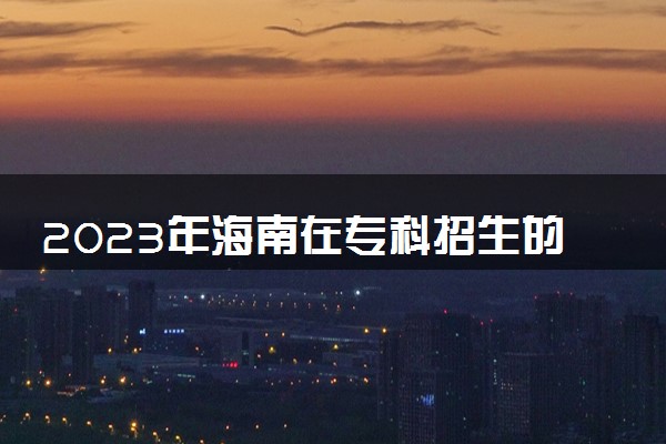 2023年海南在专科招生的本科大学