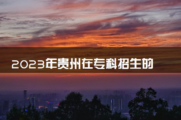 2023年贵州在专科招生的本科大学