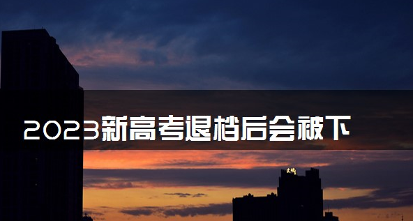 2023新高考退档后会被下一志愿录取吗 有什么影响