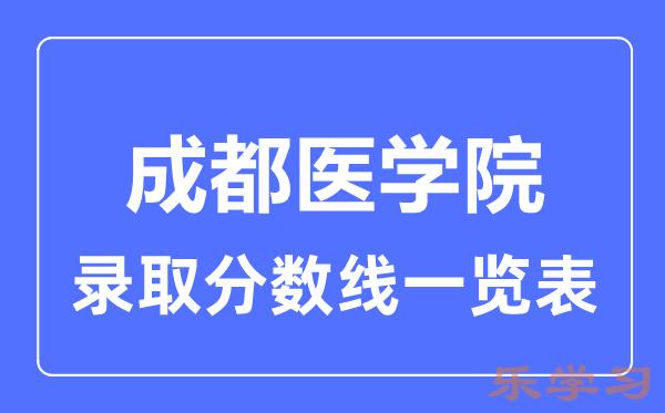 2023年高考多少分能上成都医学院？附各省录取分数线