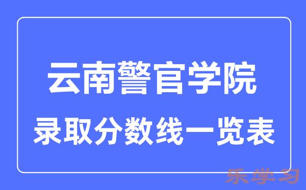 2023年高考多少分能上云南警官学院？附各省录取分数线