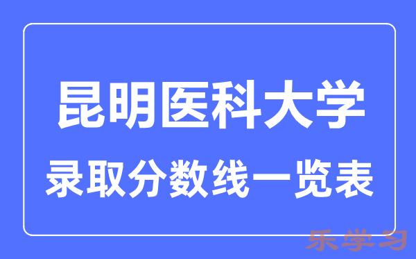 2023年高考多少分能上昆明医科大学？附各省录取分数线