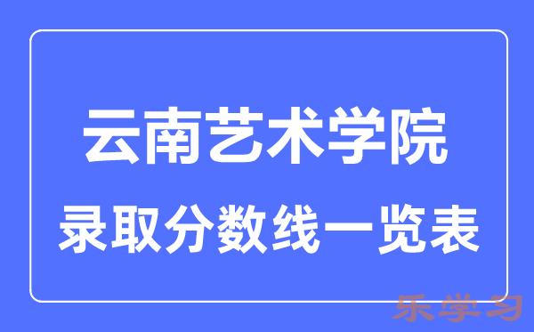 2023年高考多少分能上云南艺术学院？附各省录取分数线