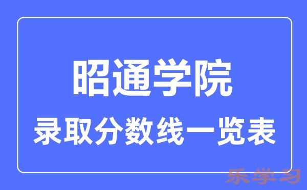 2023年高考多少分能上昭通学院？附昭通学院各省录取分数线一览表